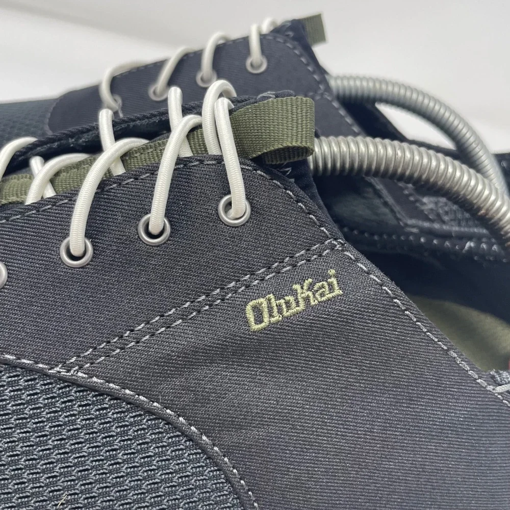 OluKai Nohea Moku Mens Boat Shoes Dark Navy Mesh Sneakers 10283-4040 Size 10